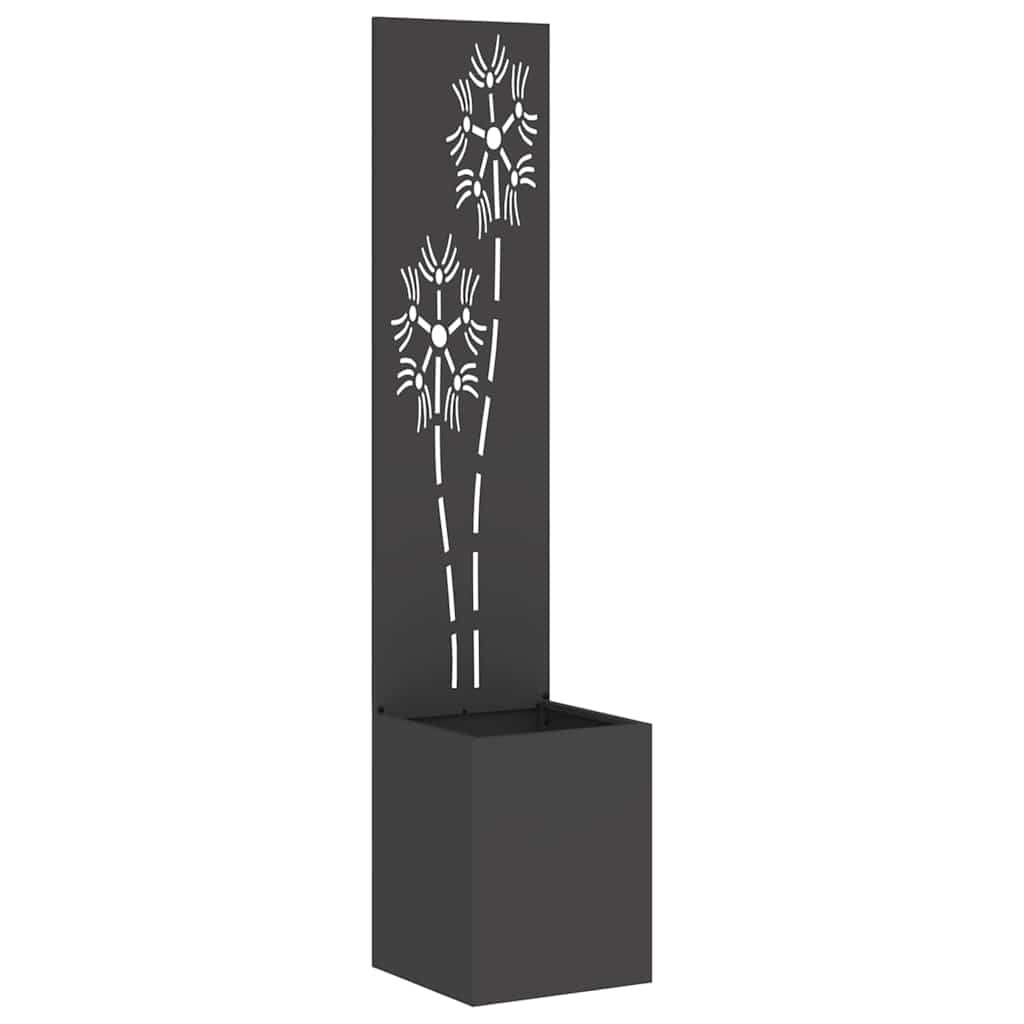 Sodo privatumo ekranas Gėlių Juoda 32 x 140 cm