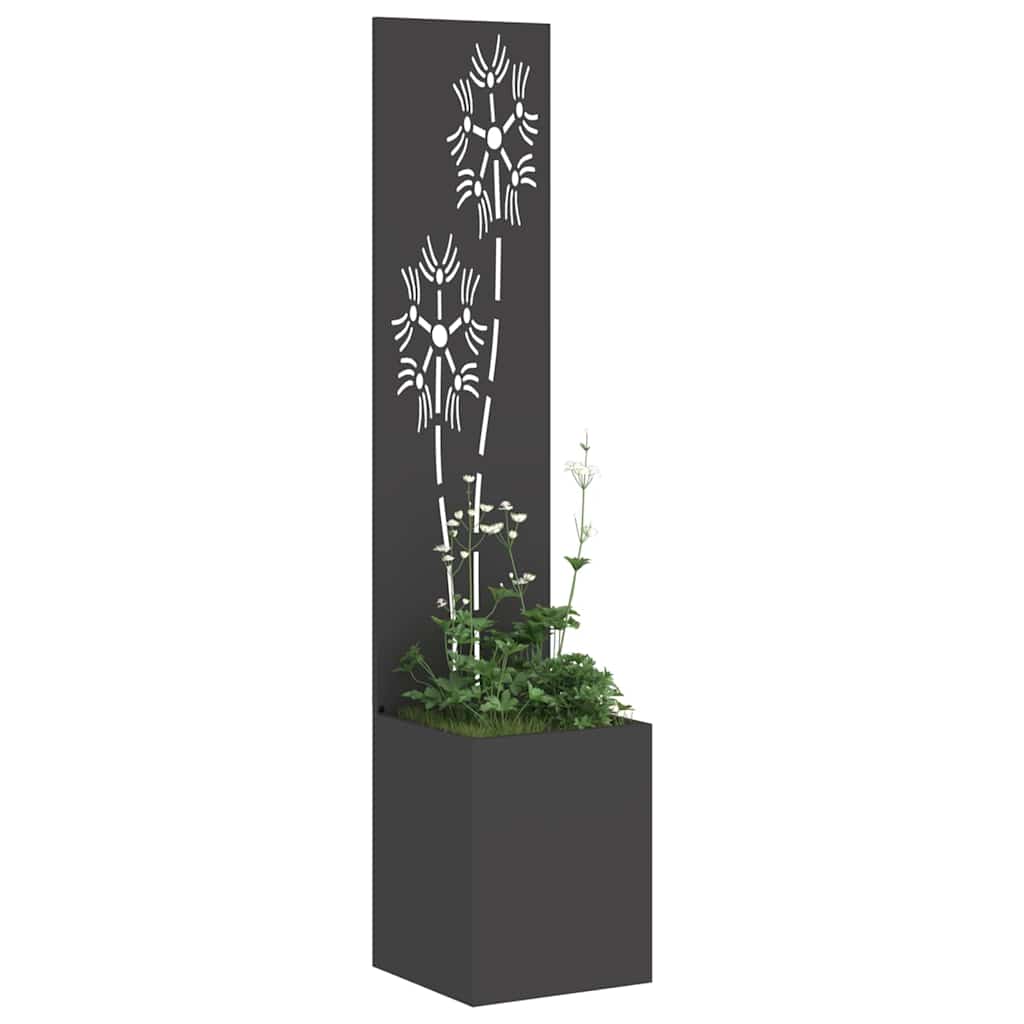 Sodo privatumo ekranas Gėlių Juoda 32 x 140 cm