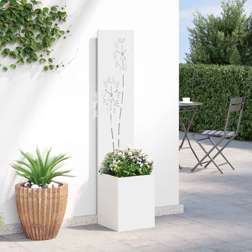 Sodo privatumo ekranas Gėlių Balta 32 x 140 cm