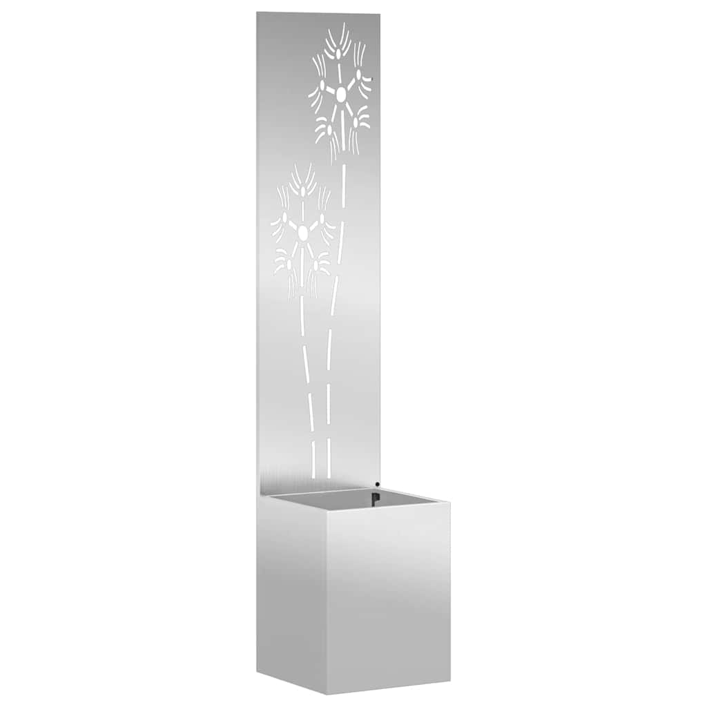 Garden Privacy Screen Floral Silver 32 x 140 cm