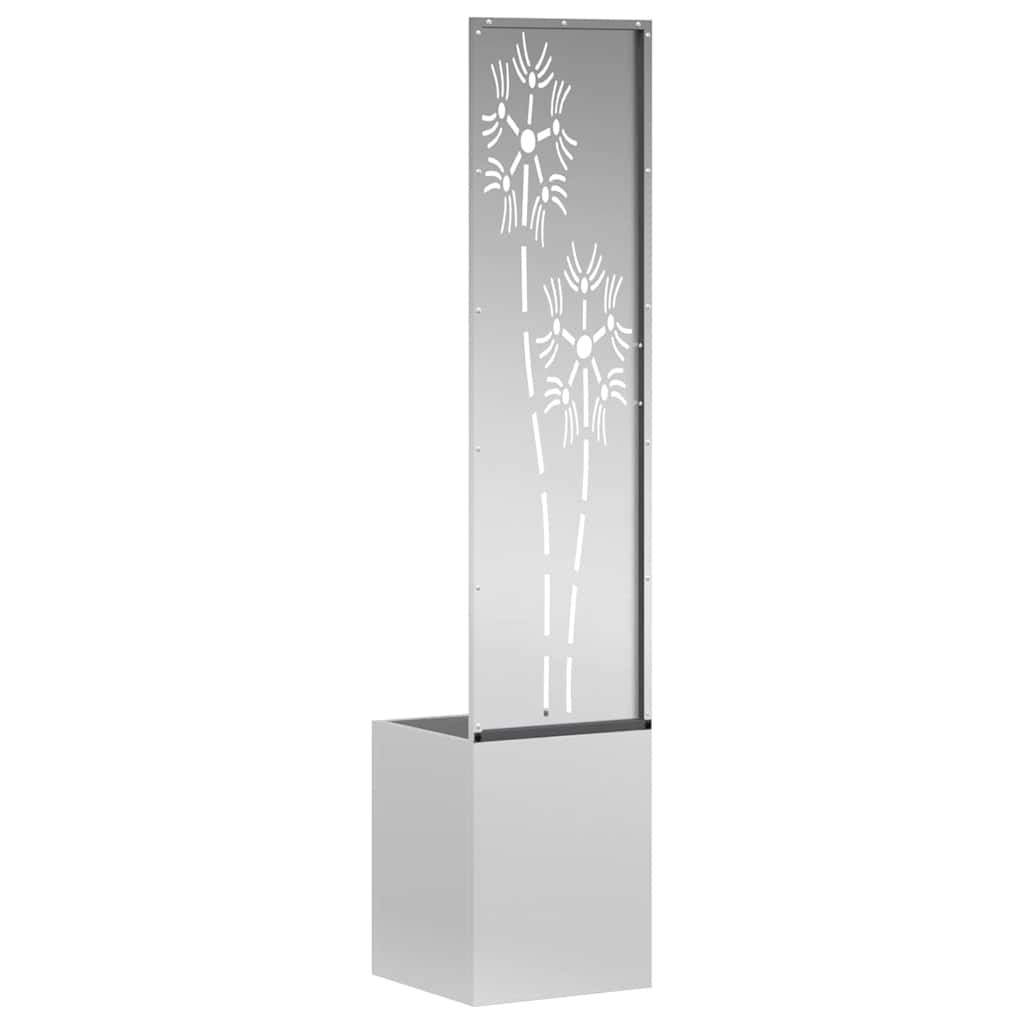 Garden Privacy Screen Floral Silver 32 x 140 cm