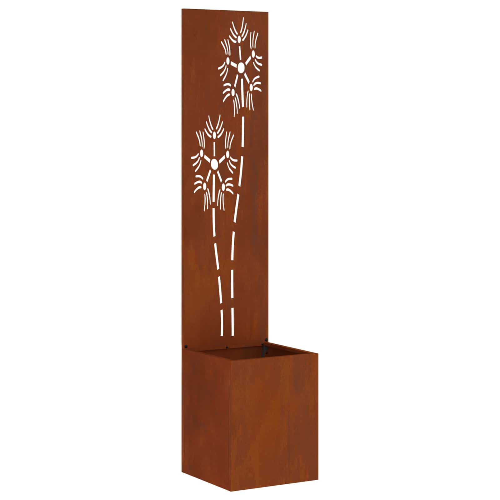 Garden Privacy Screen Flower Rusty 32 x 140 cm