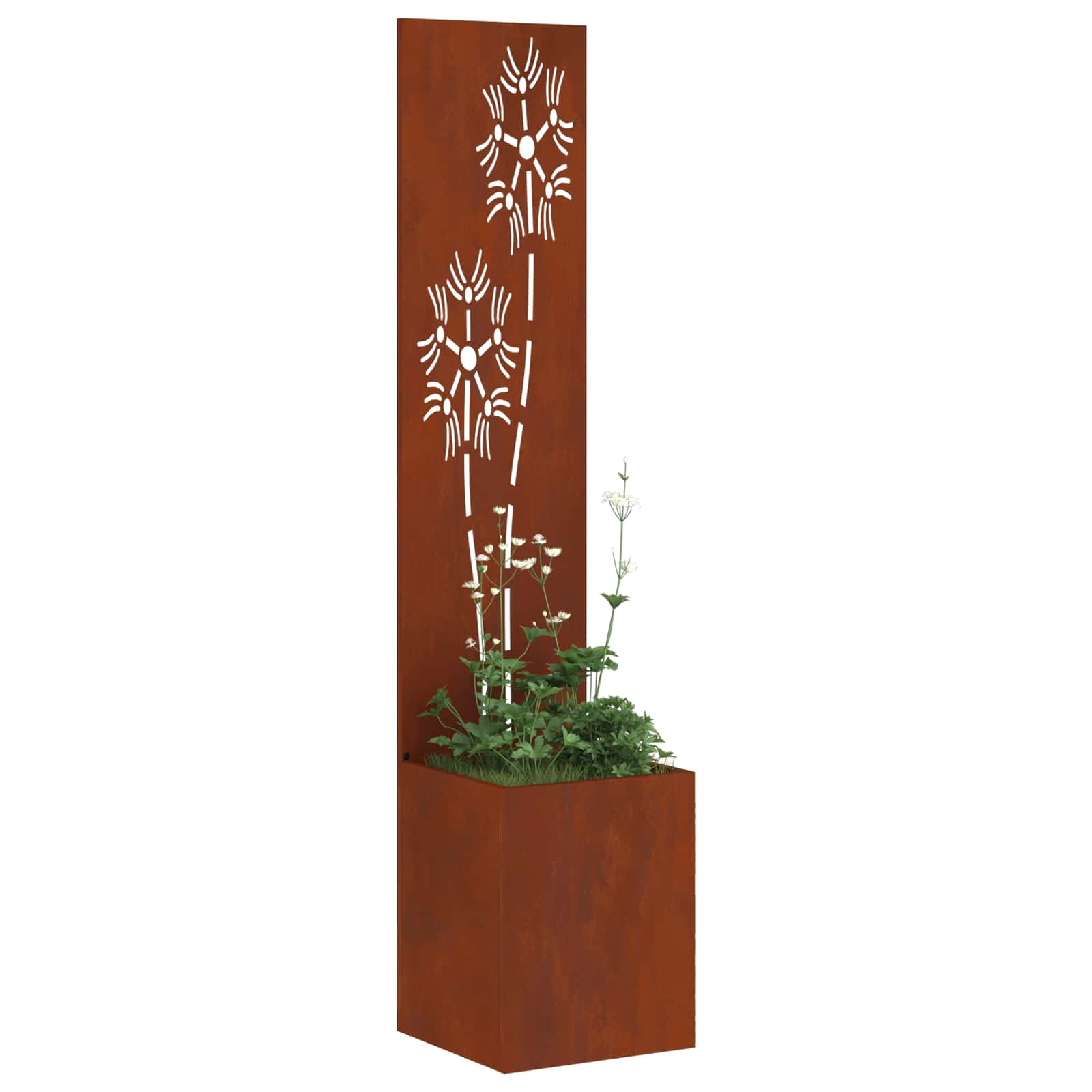 Garden Privacy Screen Flower Rusty 32 x 140 cm