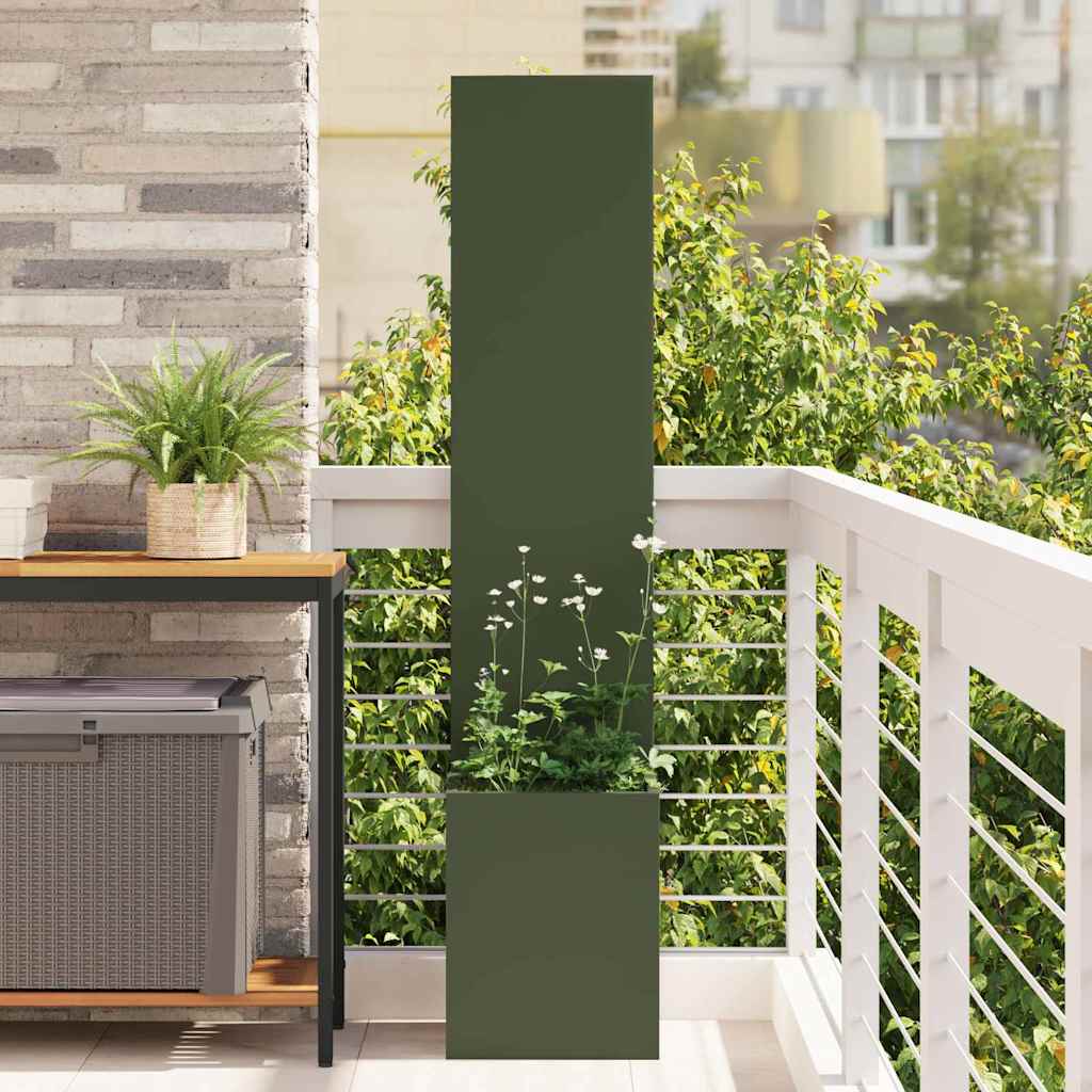 Garden Privacy Screen Fretwork Olive Green 32 x 140 cm