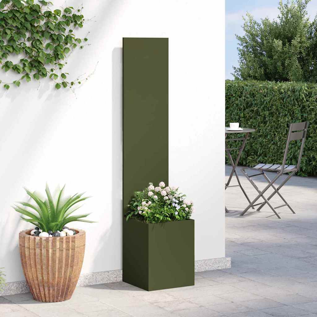 Garden Privacy Screen Fretwork Olive Green 32 x 140 cm