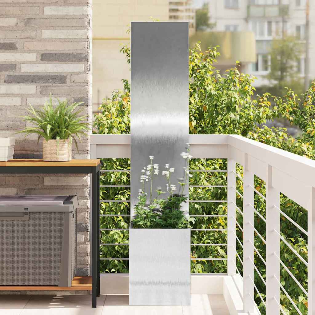 Garden Privacy Screen "Fretwork" Silver 32 x 140 cm
