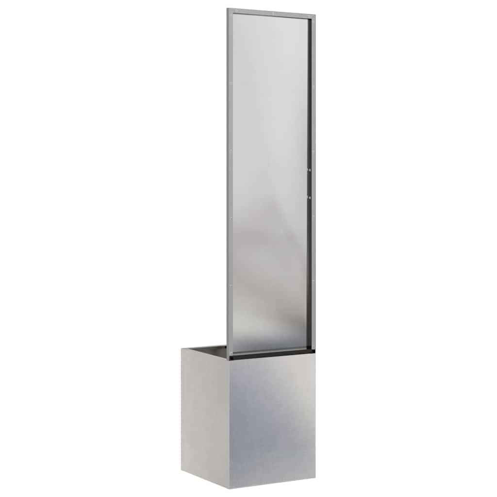 Garden Privacy Screen "Fretwork" Silver 32 x 140 cm