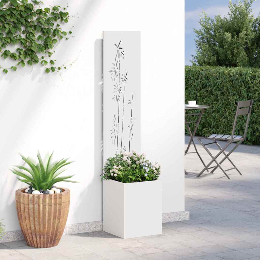 Sodo privatumo ekranas Gėlių Balta 32 x 140 cm