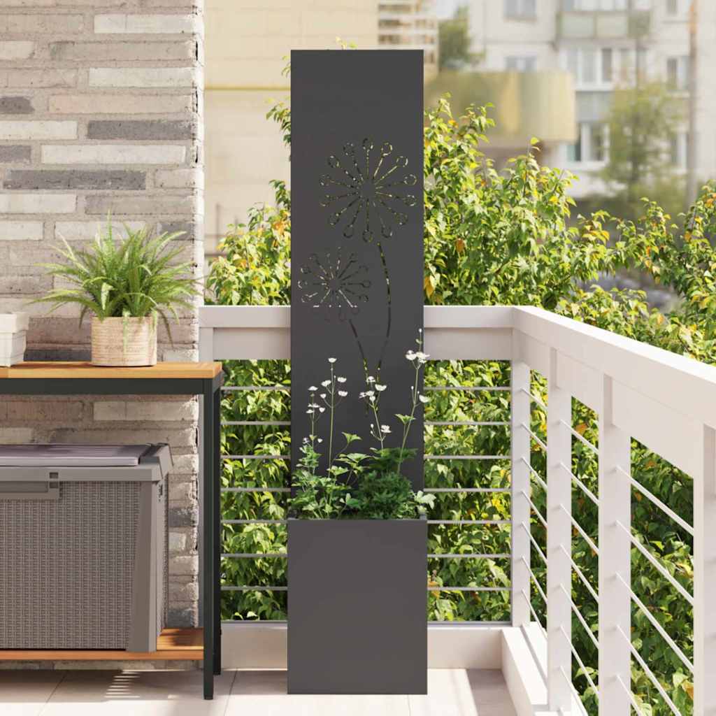 Garden Privacy Screen Fretwork Black 32 x 140 cm
