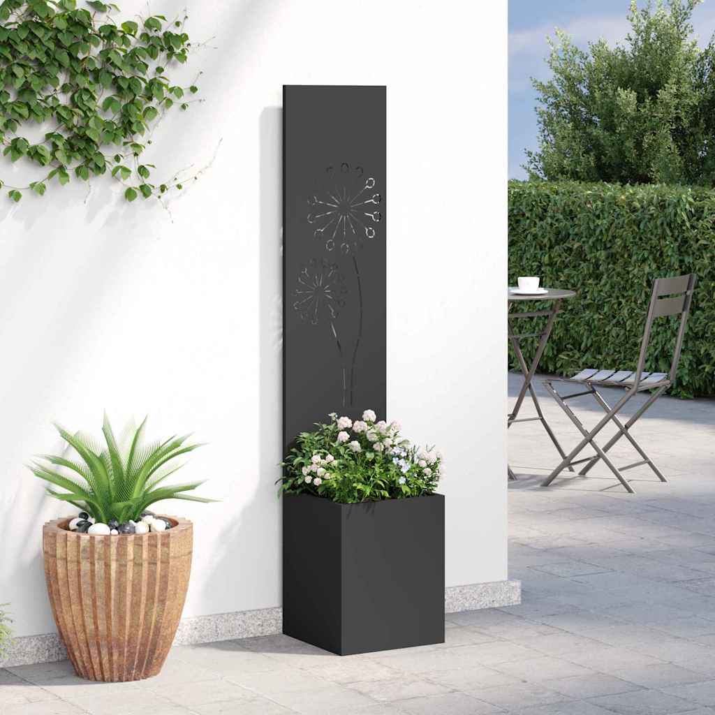 Garden Privacy Screen Fretwork Black 32 x 140 cm