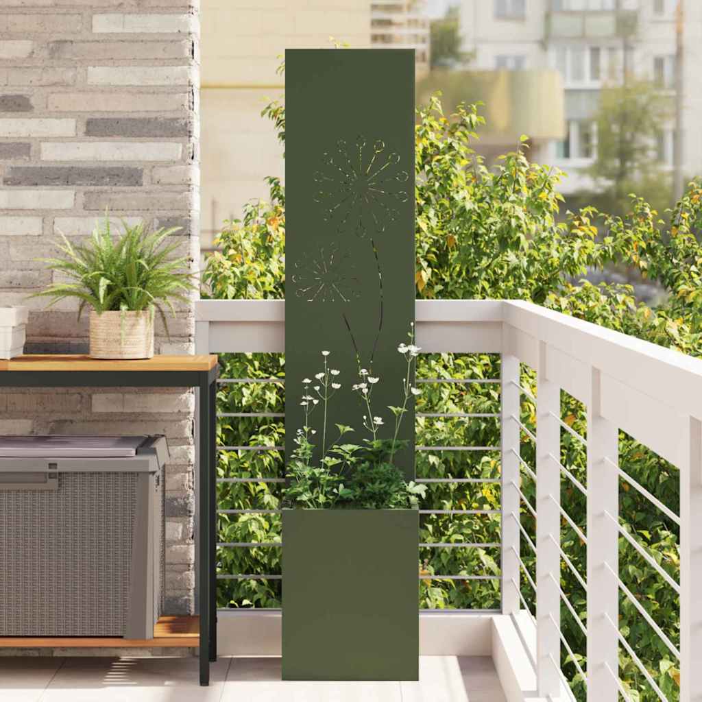Sodo privatumo ekranas „Fretwork“ Alyvuogių žalia 32 x 140 cm