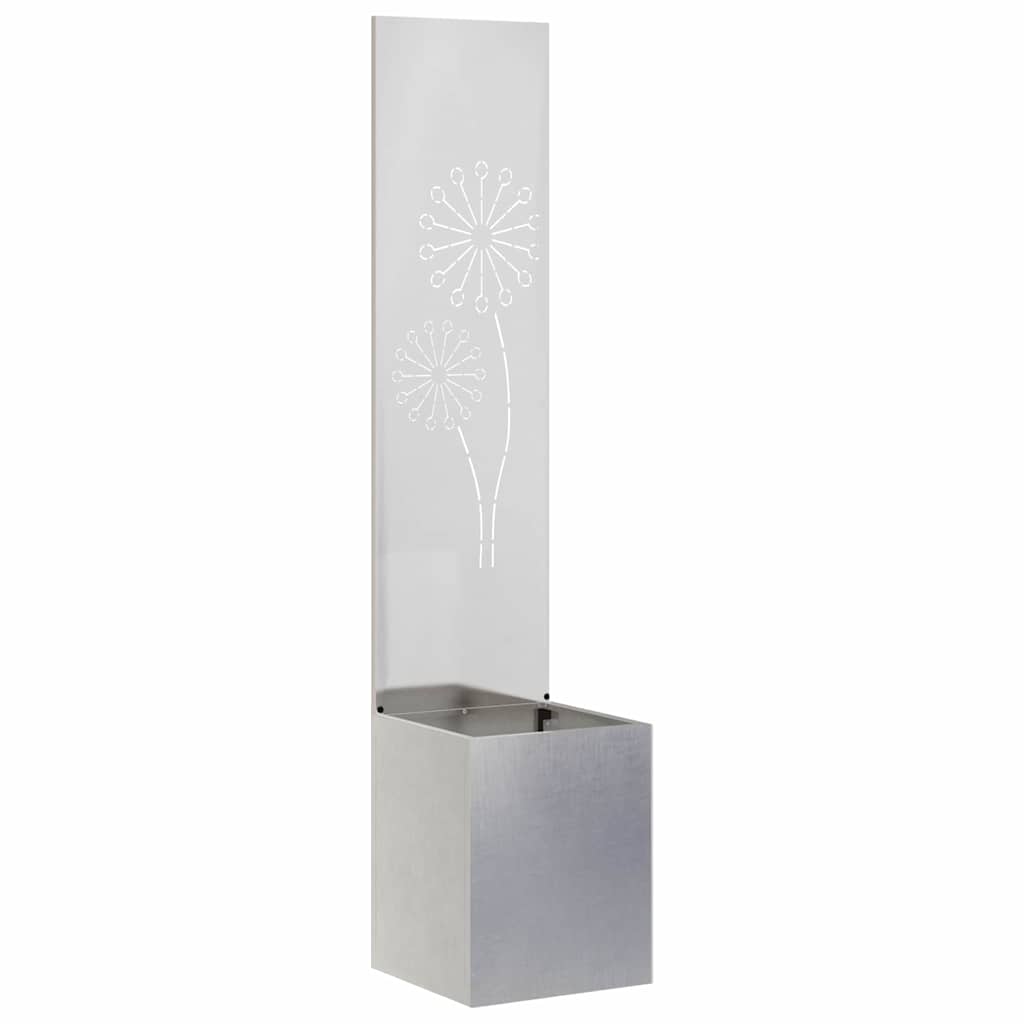 Garden Privacy Screen "Fretwork" Silver 32 x 140 cm