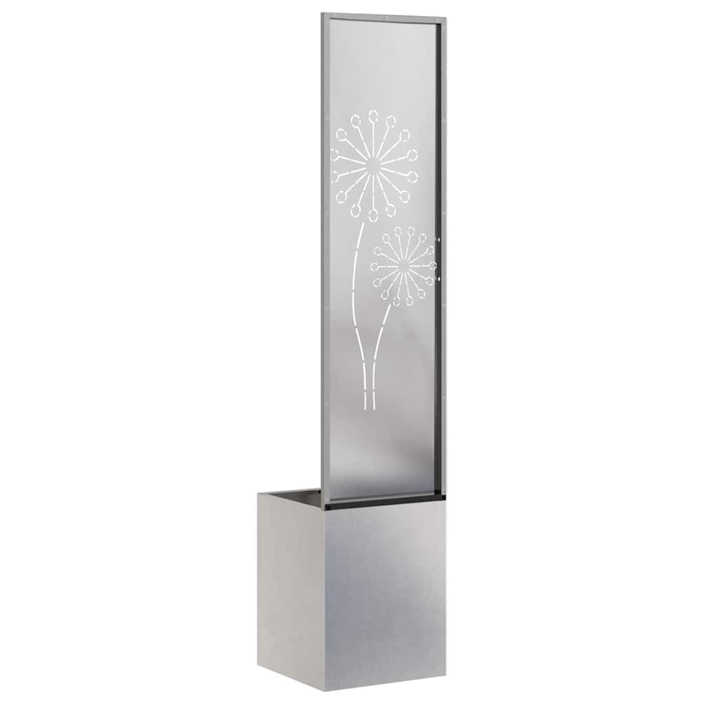 Garden Privacy Screen "Fretwork" Silver 32 x 140 cm
