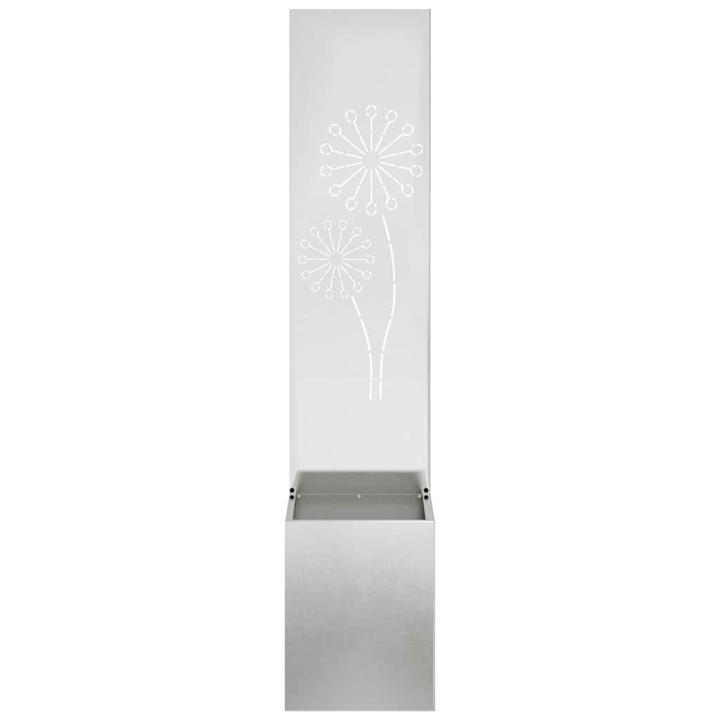 Garden Privacy Screen "Fretwork" Silver 32 x 140 cm