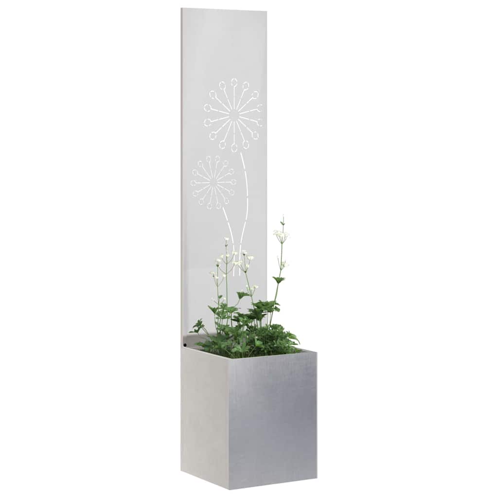 Garden Privacy Screen "Fretwork" Silver 32 x 140 cm
