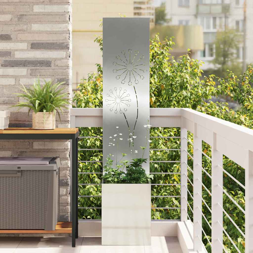 Sodo privatumo ekranas „Fretwork“ Sidabro 32 x 140 cm