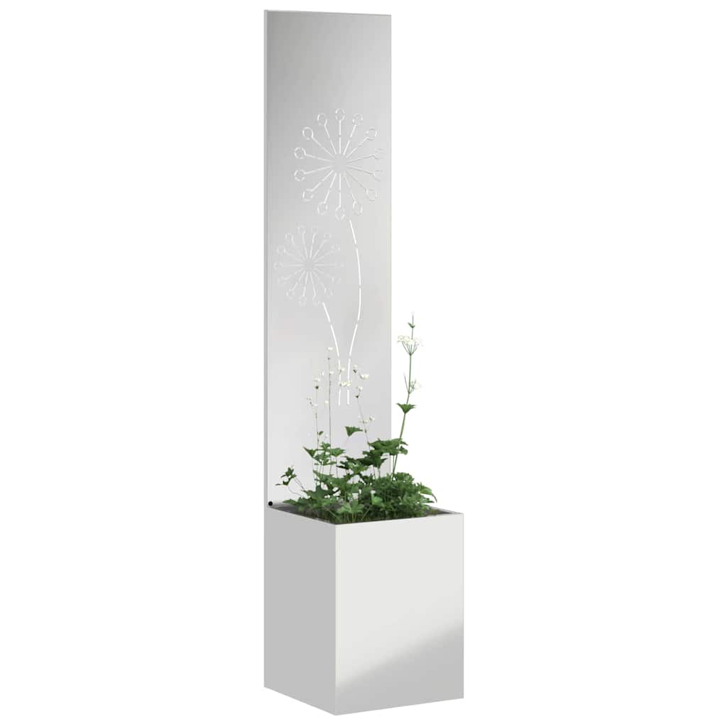 Sodo privatumo ekranas „Fretwork“ Sidabro 32 x 140 cm