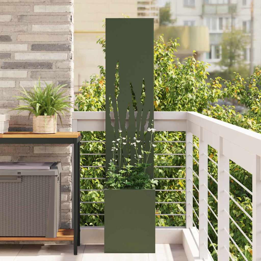 Sodo privatumo ekranas „Fretwork“ Alyvuogių žalia 32 x 140 cm