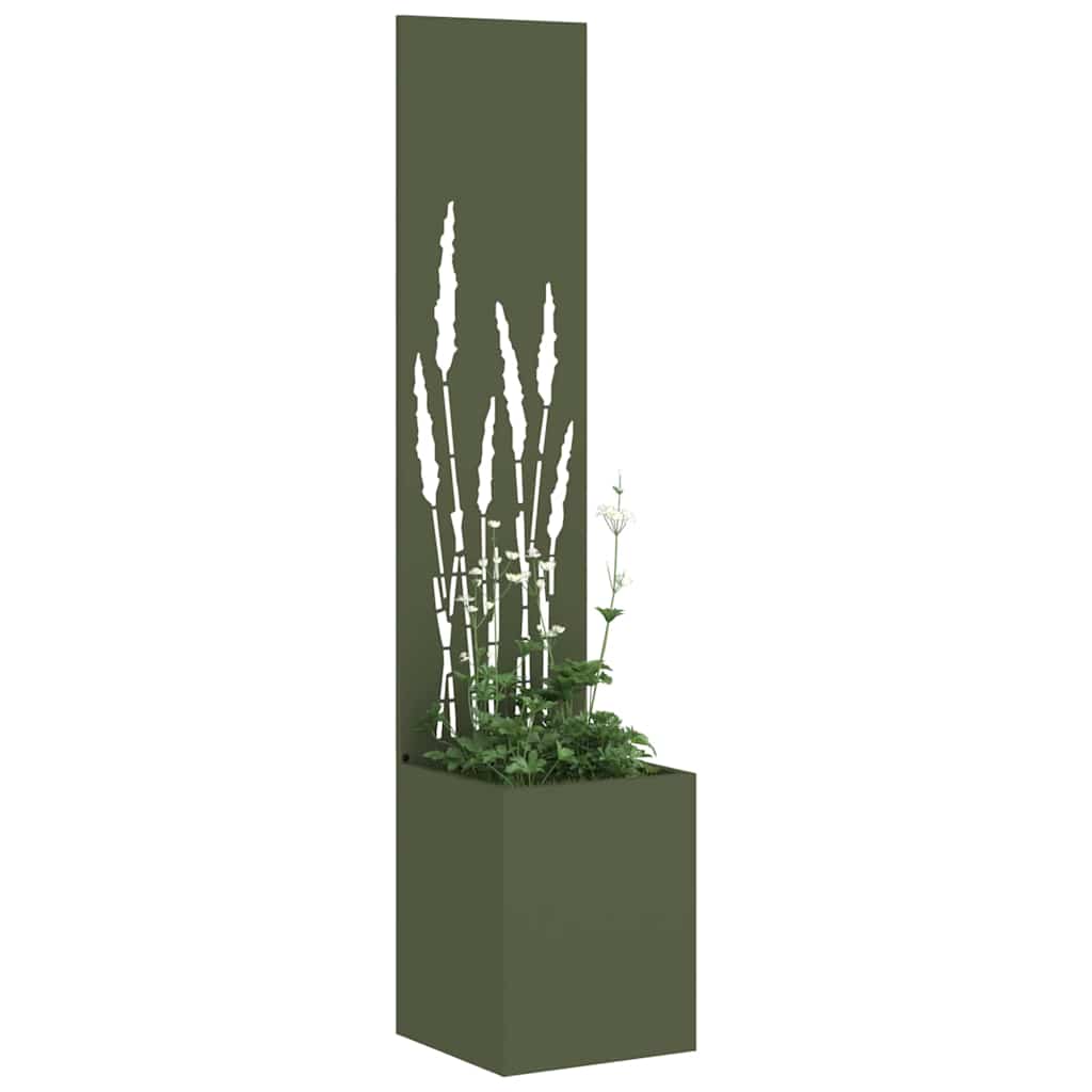 Sodo privatumo ekranas „Fretwork“ Alyvuogių žalia 32 x 140 cm