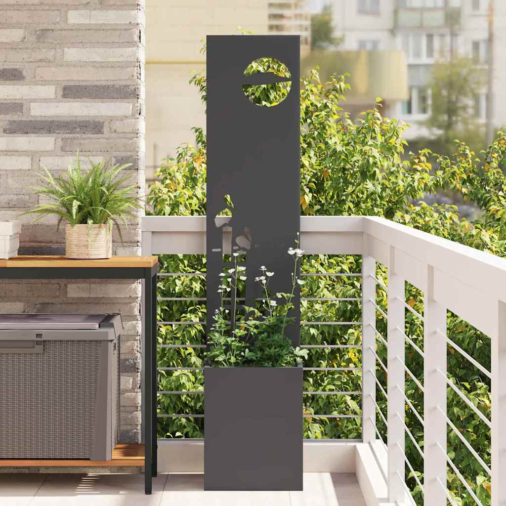 Garden Privacy Screen Fretwork Black 32 x 140 cm