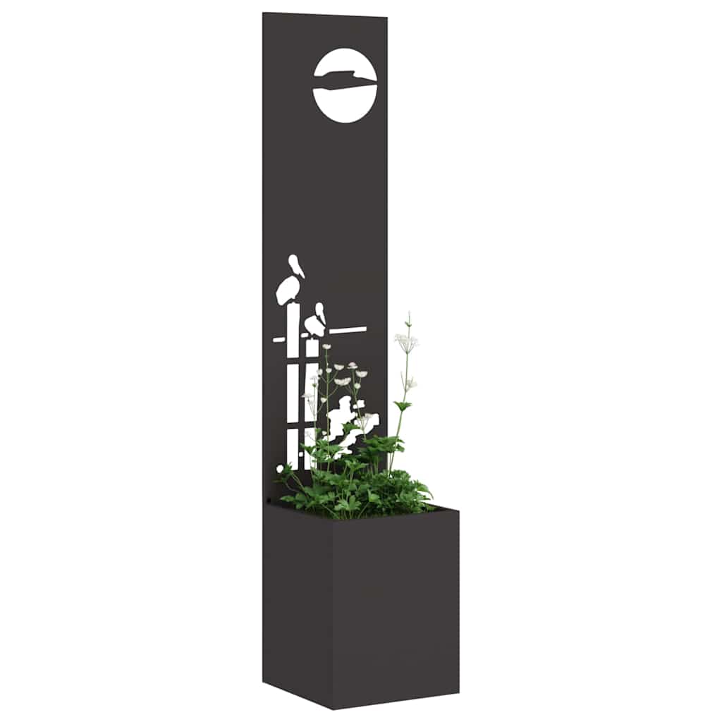 Garden Privacy Screen Fretwork Black 32 x 140 cm
