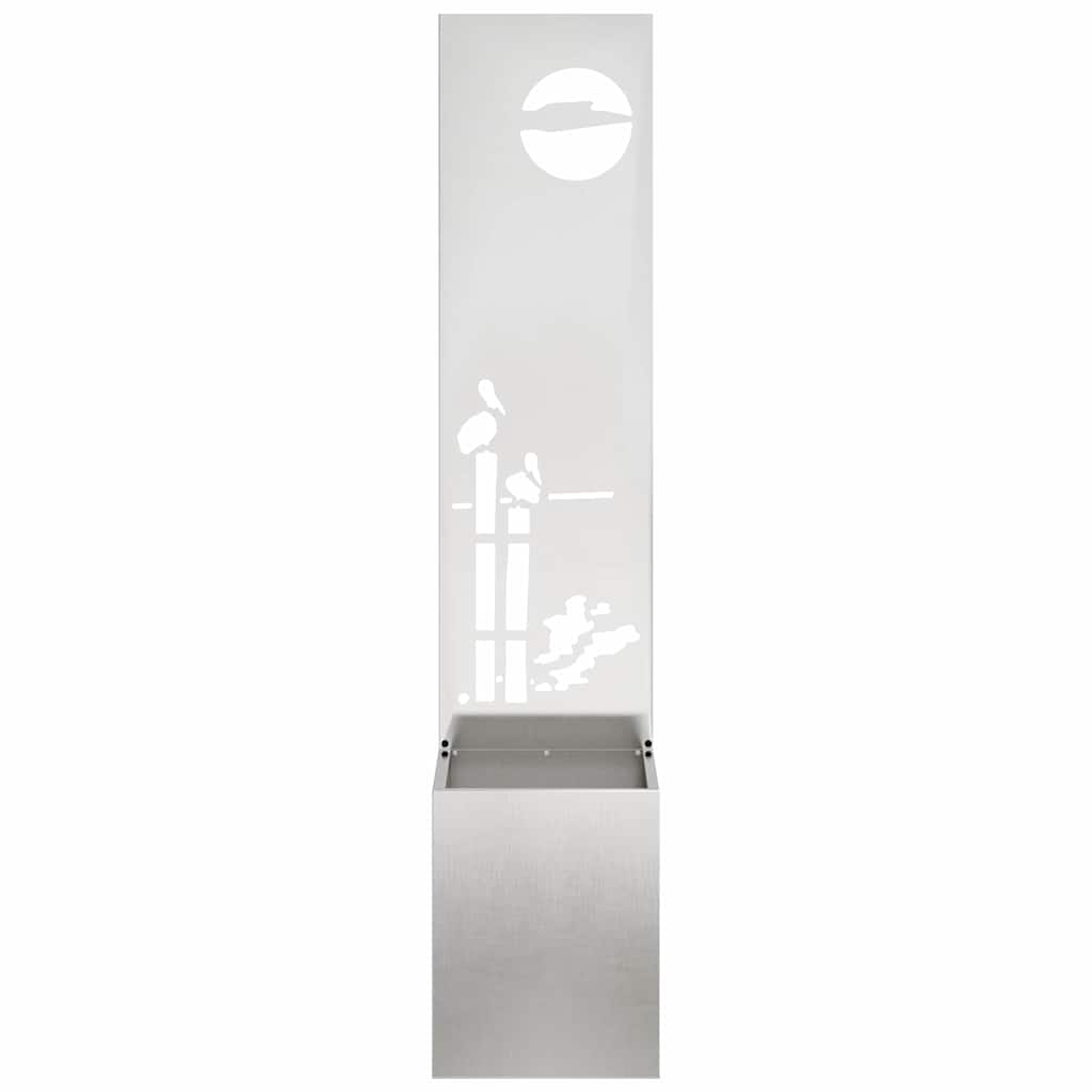 Garden Privacy Screen "Fretwork" Silver 32 x 140 cm