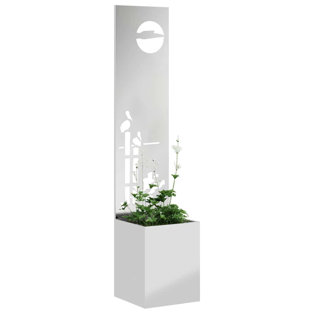 Sodo privatumo ekranas „Fretwork“ Sidabro 32 x 140 cm