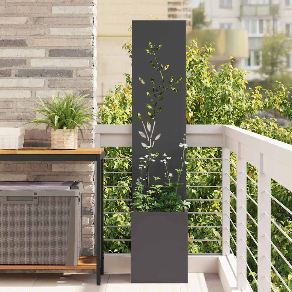 Garden Privacy Screen Floral Black 32 x 140 cm