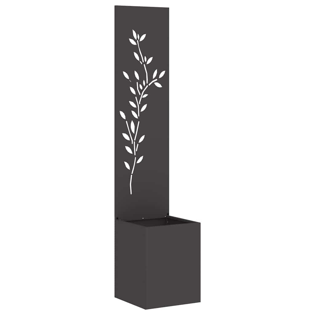 Garden Privacy Screen Floral Black 32 x 140 cm
