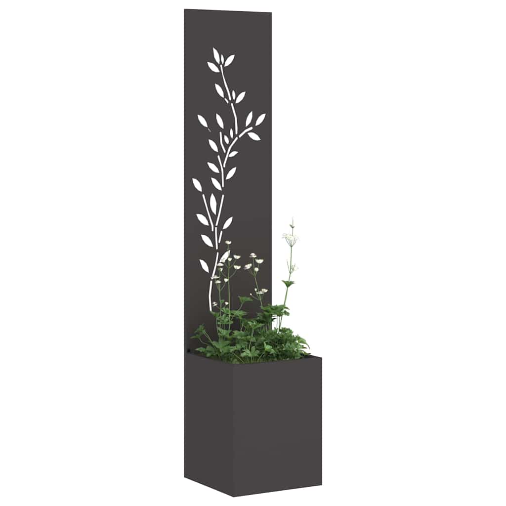 Garden Privacy Screen Floral Black 32 x 140 cm