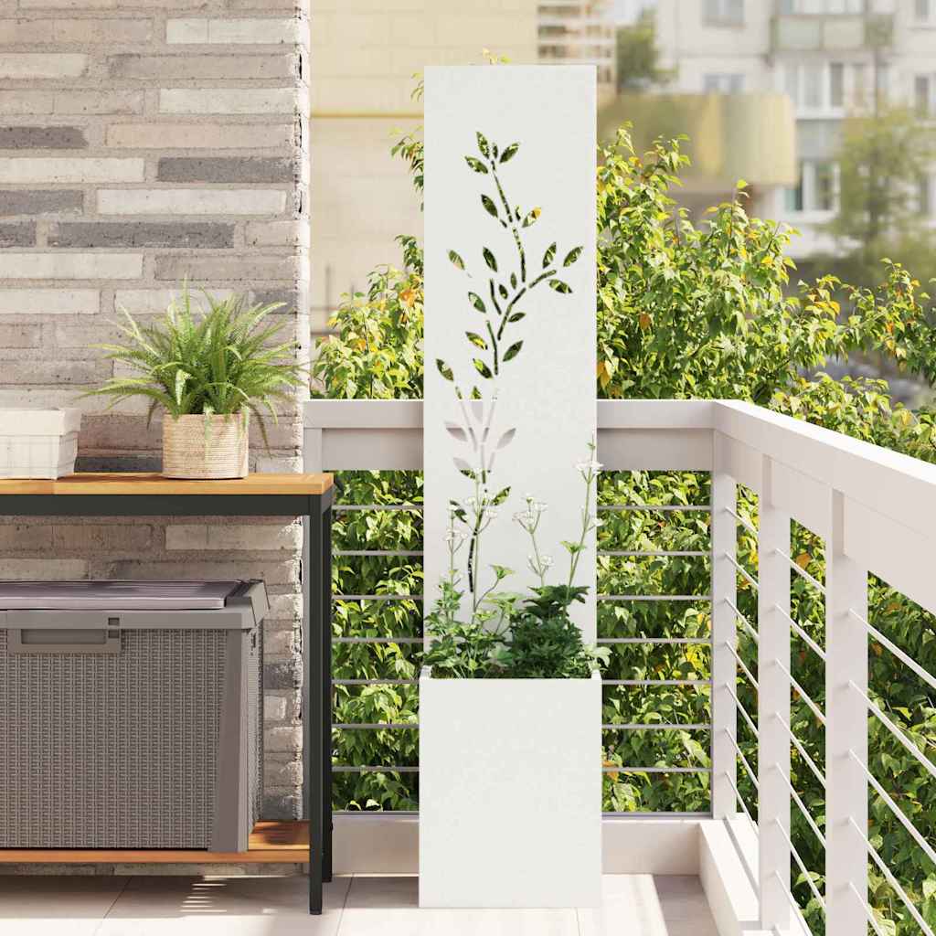 Garden Privacy Screen Floral White 32 x 140 cm