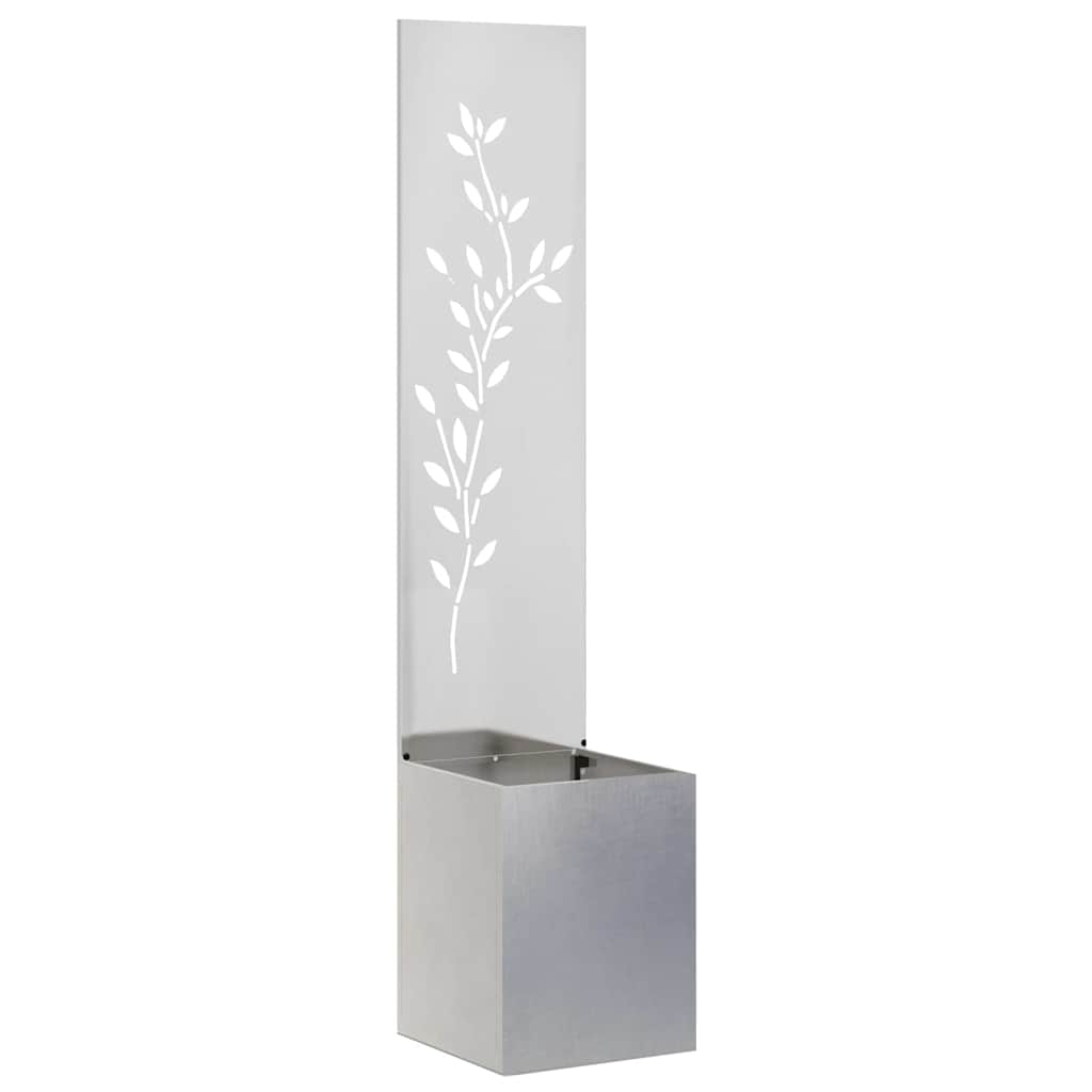 Garden Privacy Screen Flower Silver 32 x 140 cm