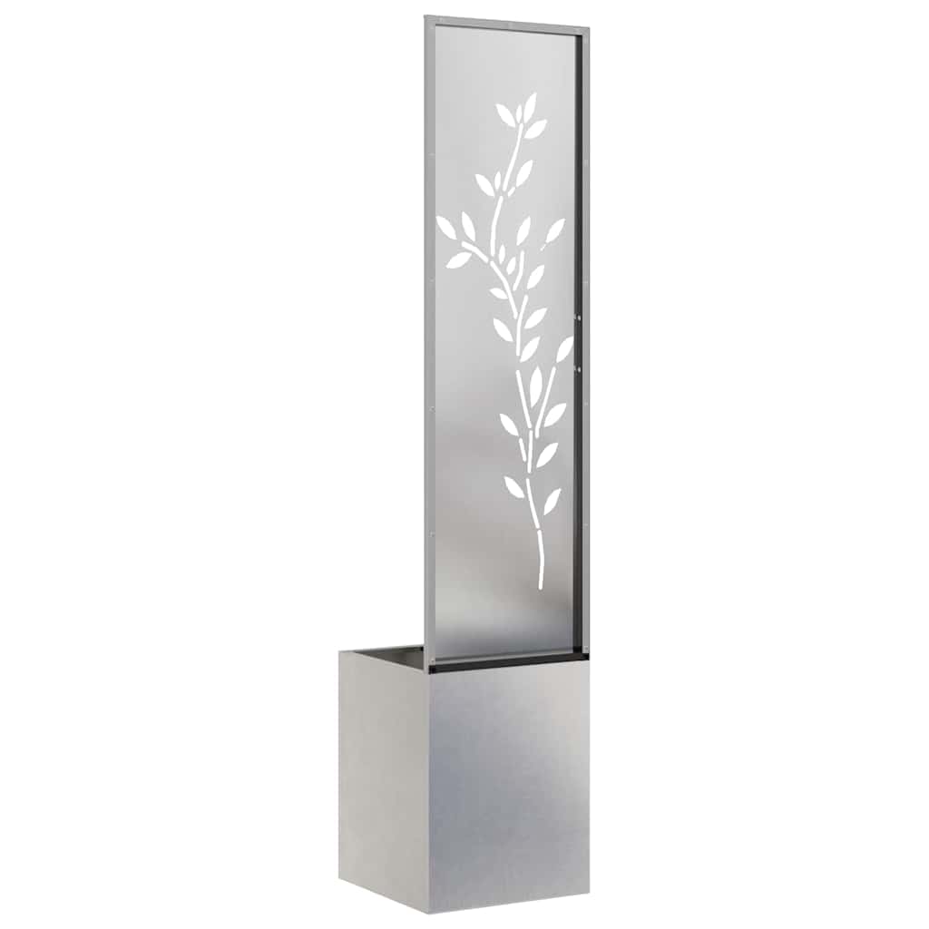Garden Privacy Screen Flower Silver 32 x 140 cm