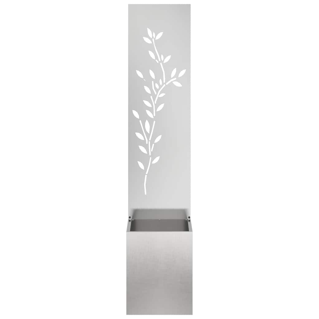 Garden Privacy Screen Flower Silver 32 x 140 cm