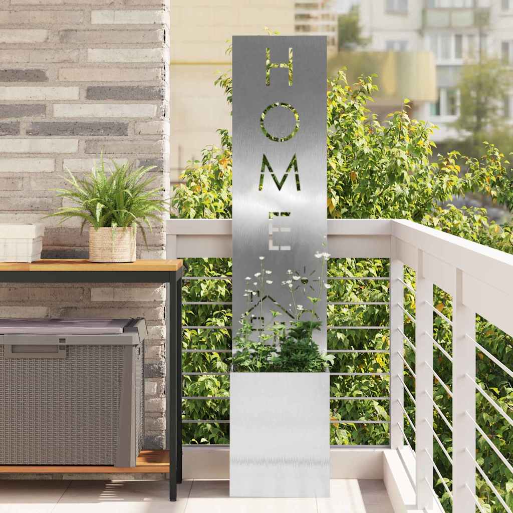 Garden Privacy Screen "Fretwork" Silver 32 x 140 cm