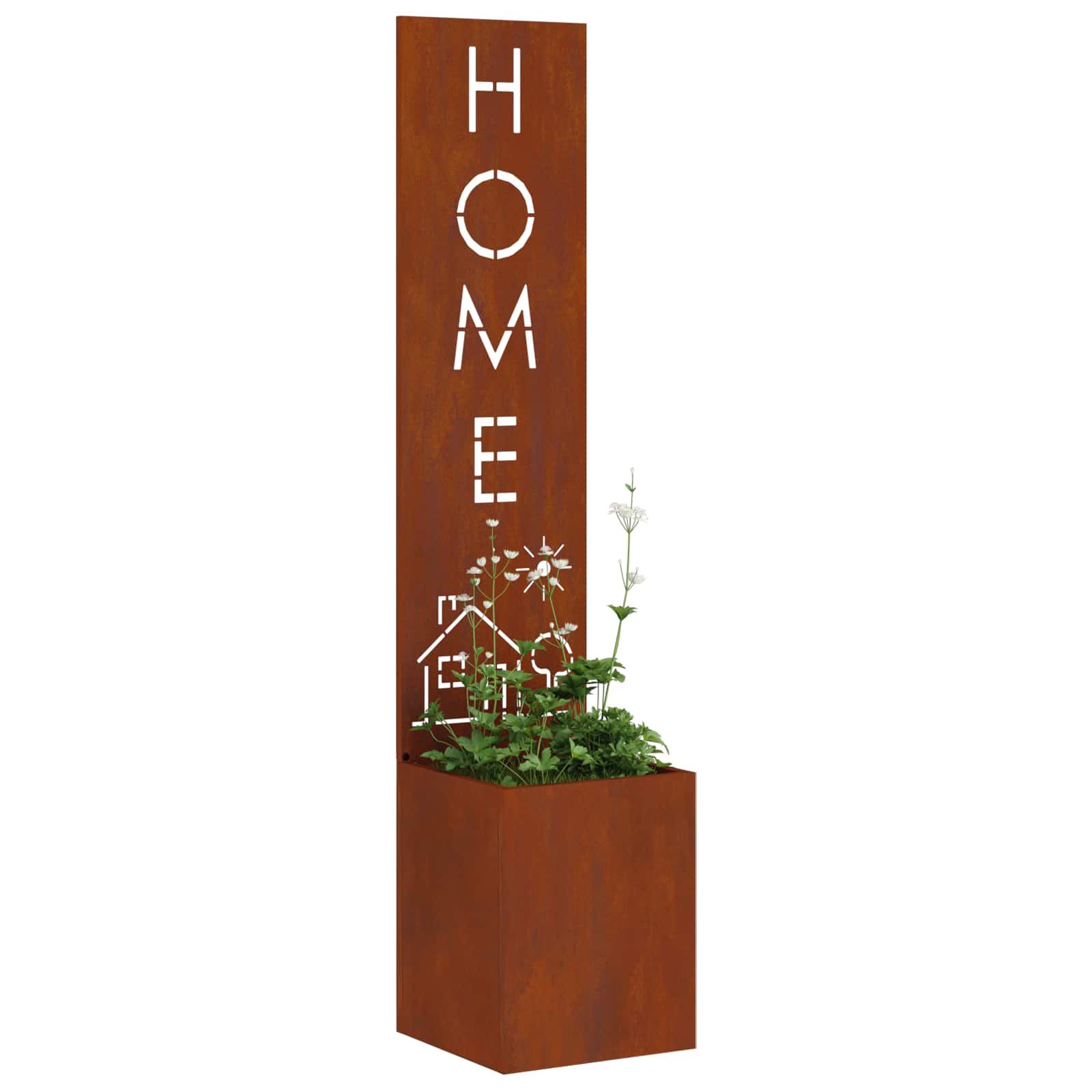 Garden Privacy Screen "Fretwork" Rusted 32 x 140 cm