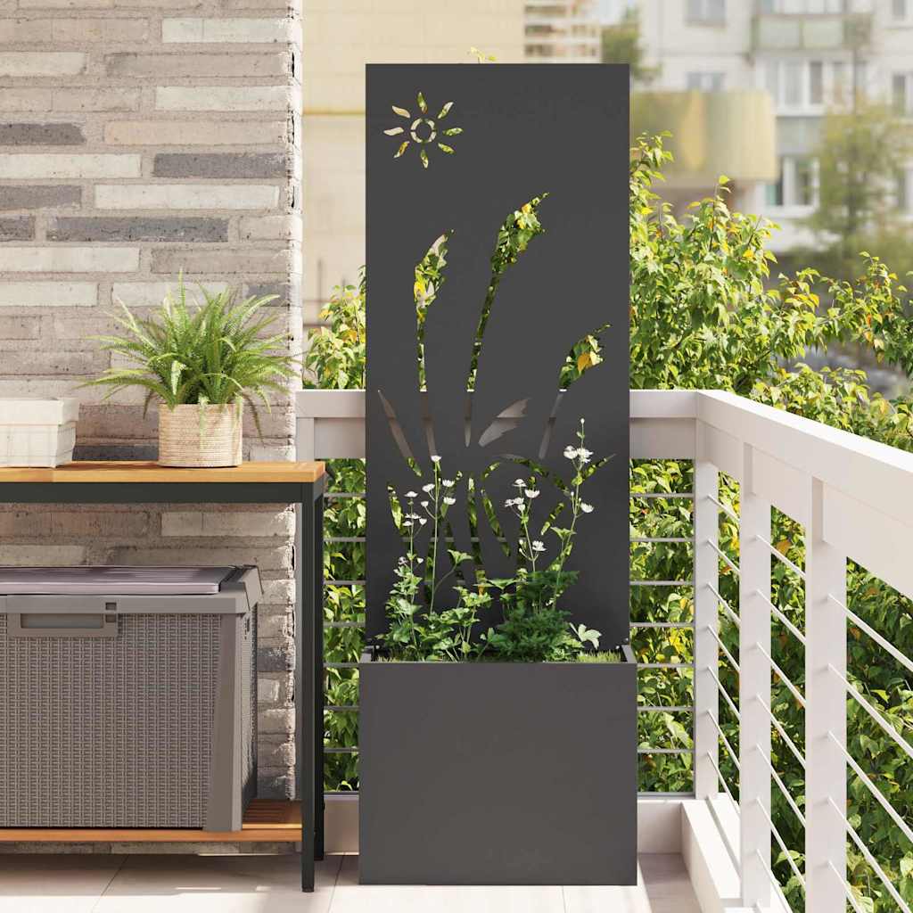 Garden Privacy Screen "Fretwork" Black 50 x 140 cm