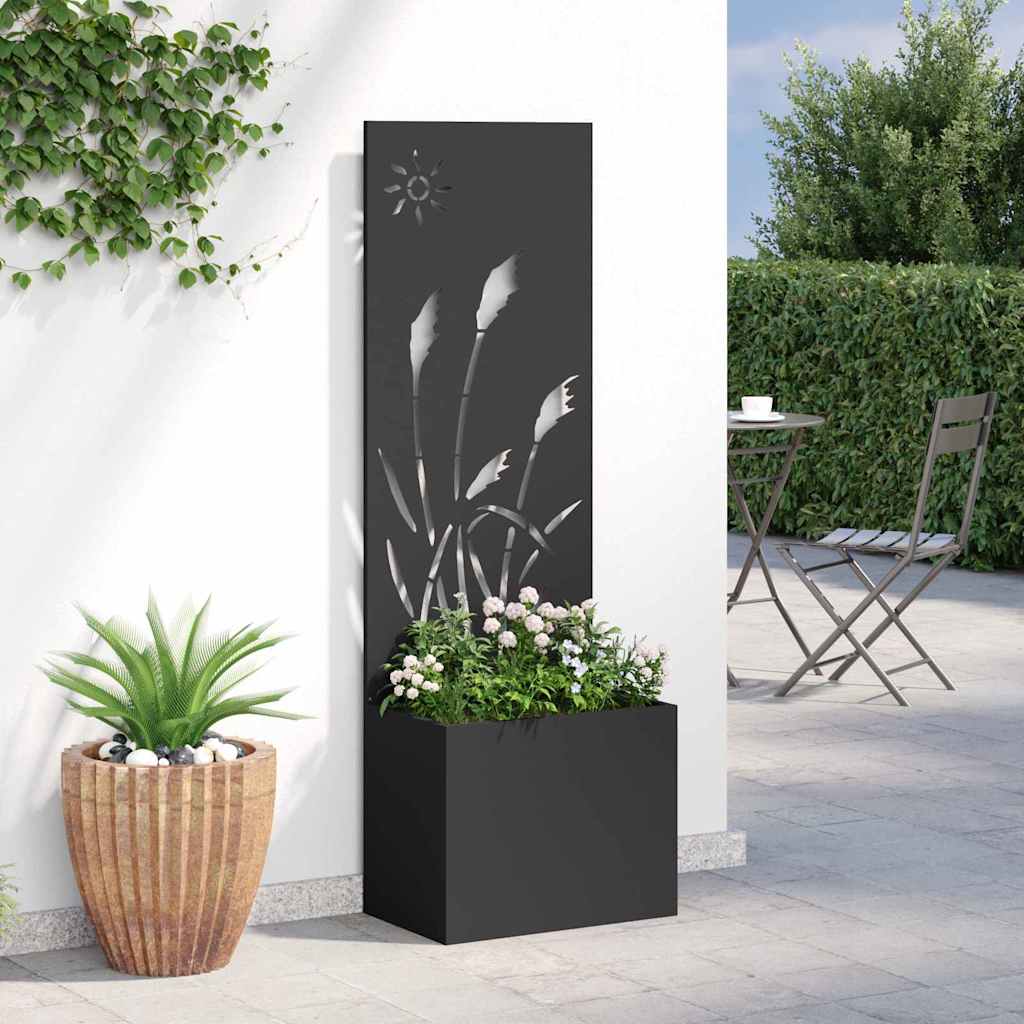 Garden Privacy Screen "Fretwork" Black 50 x 140 cm