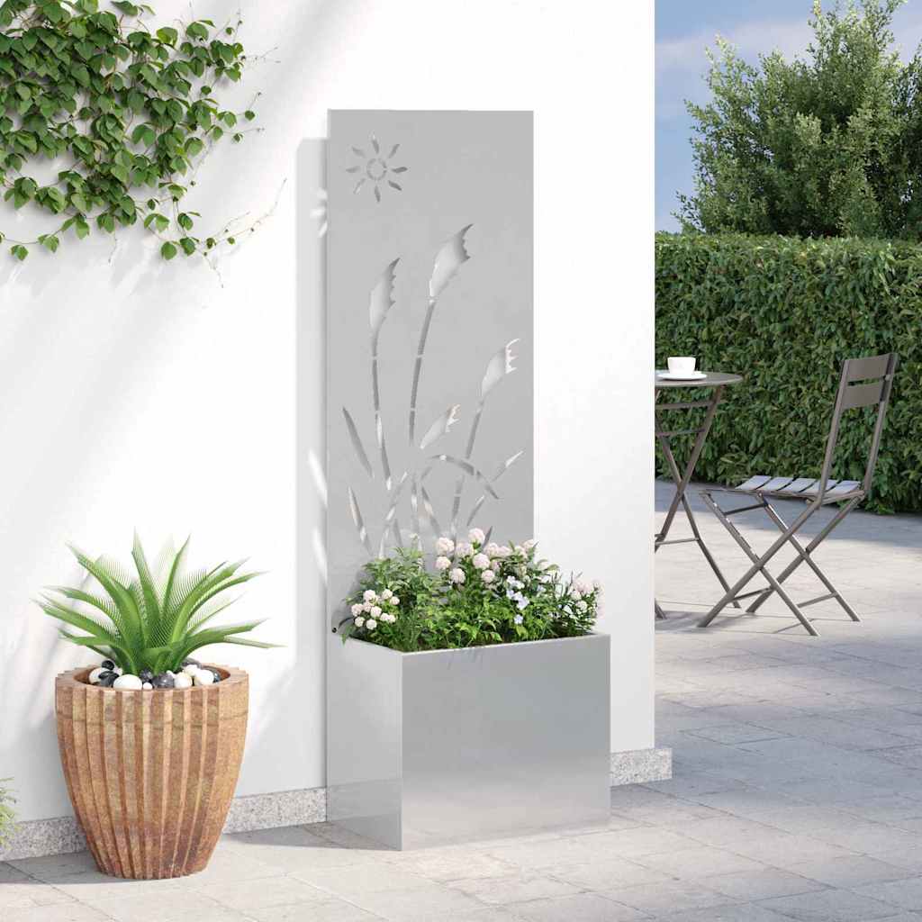 Dārza privātuma ekrāns „Fretwork“ Sudrabs 50 x 140 cm