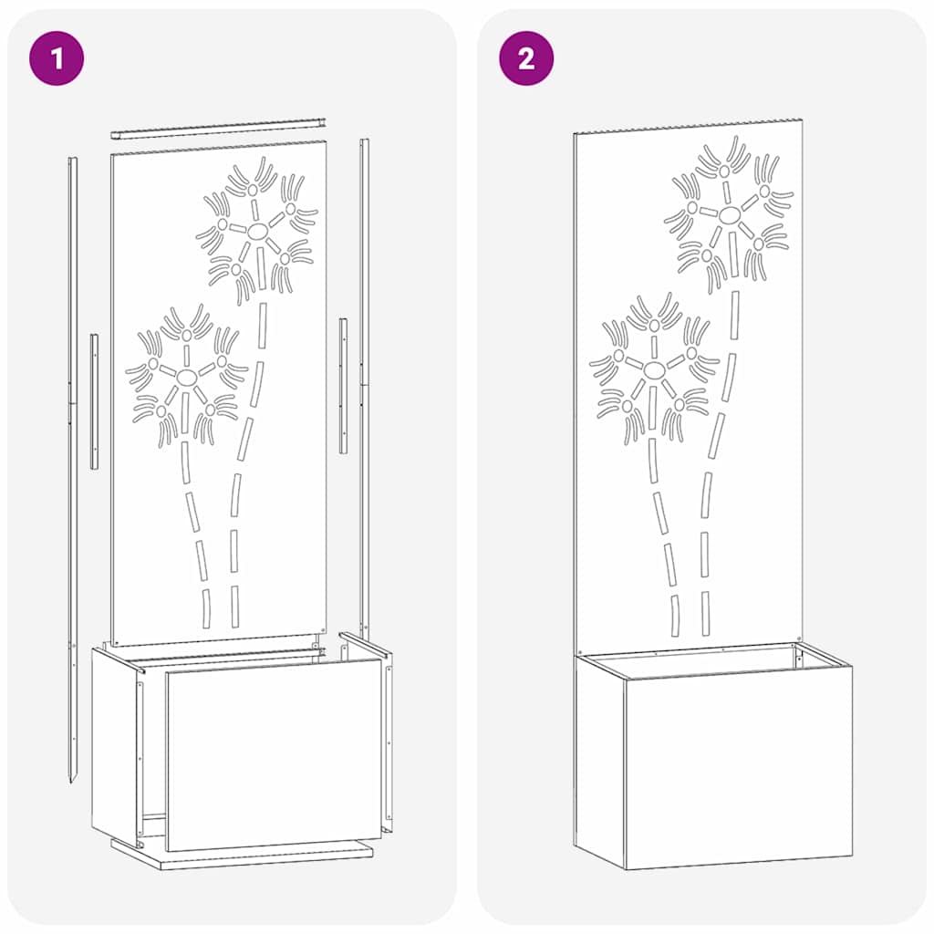 Garden Privacy Screen Flowers Black 50 x 140 cm