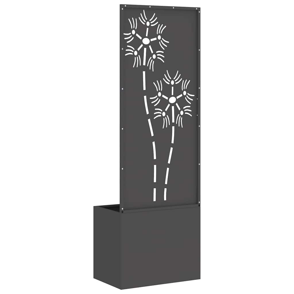 Garden Privacy Screen Flowers Black 50 x 140 cm