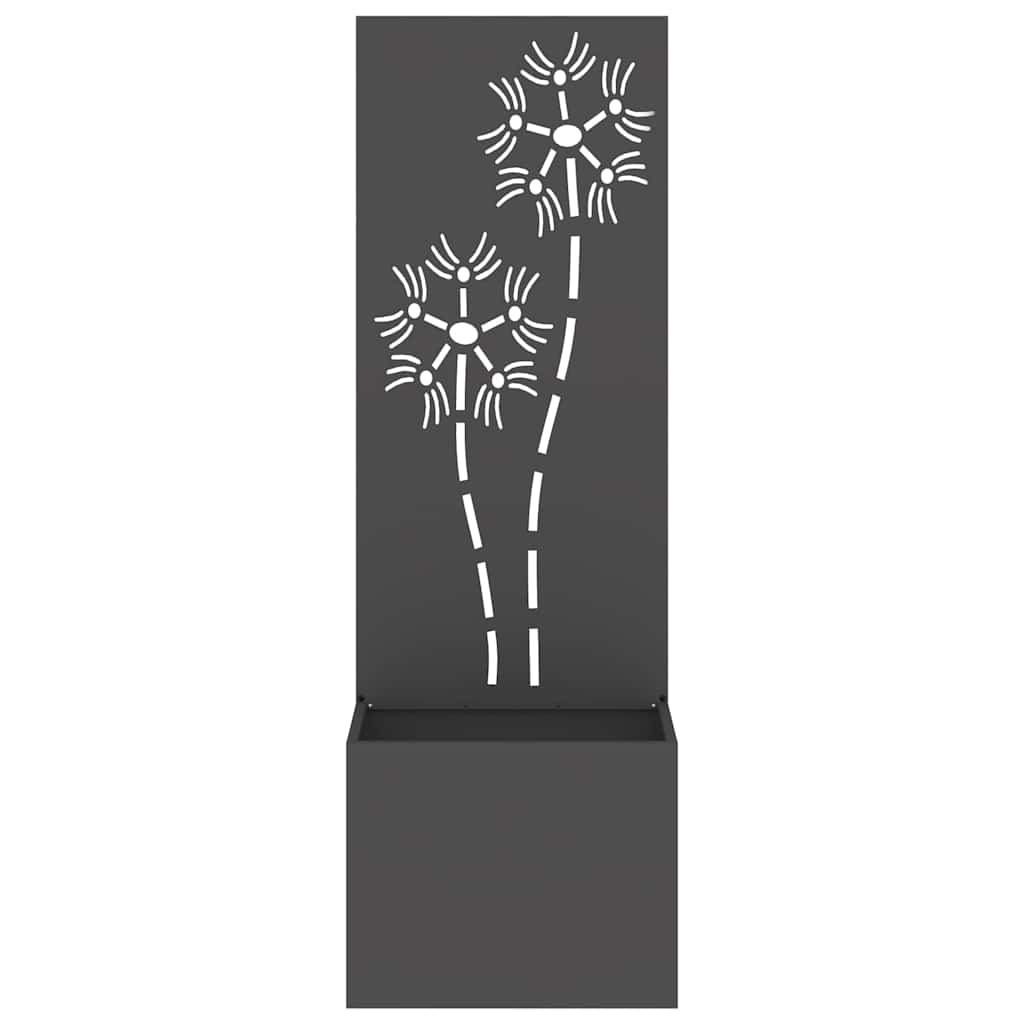 Garden Privacy Screen Flowers Black 50 x 140 cm
