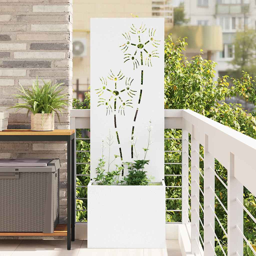 Garden Privacy Screen Flowers White 50 x 140 cm