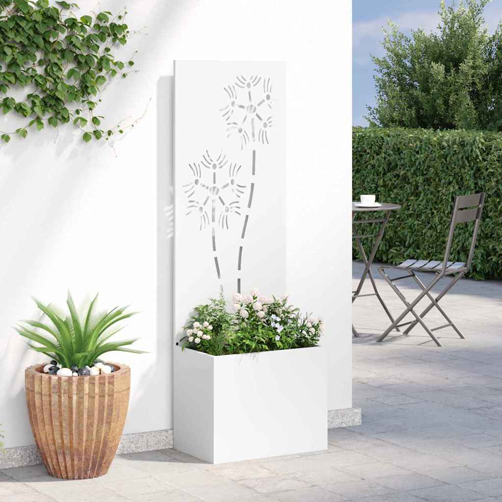 Garden Privacy Screen Flowers White 50 x 140 cm