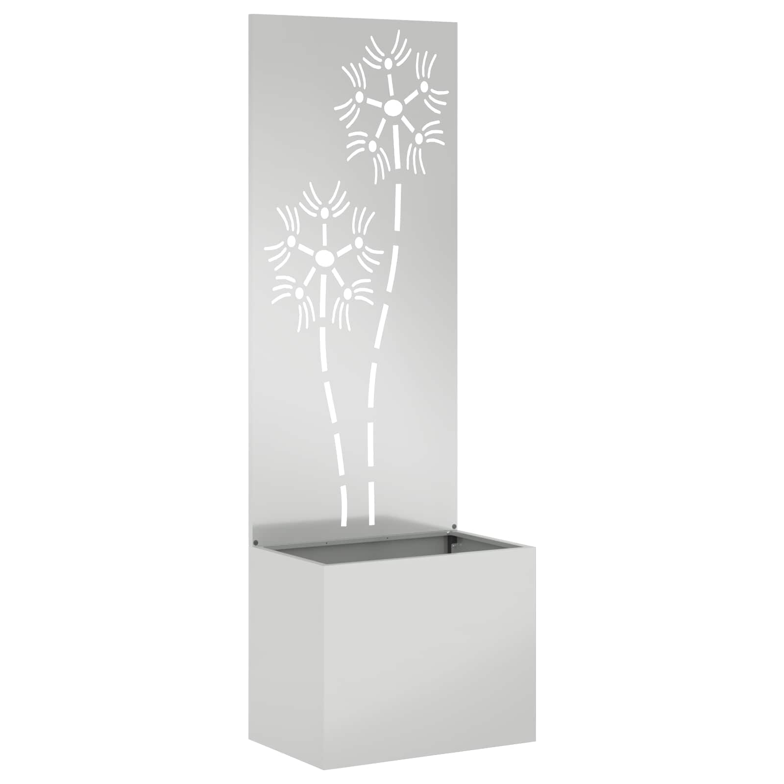 Garden Privacy Screen Flower Silver 50 x 140 cm