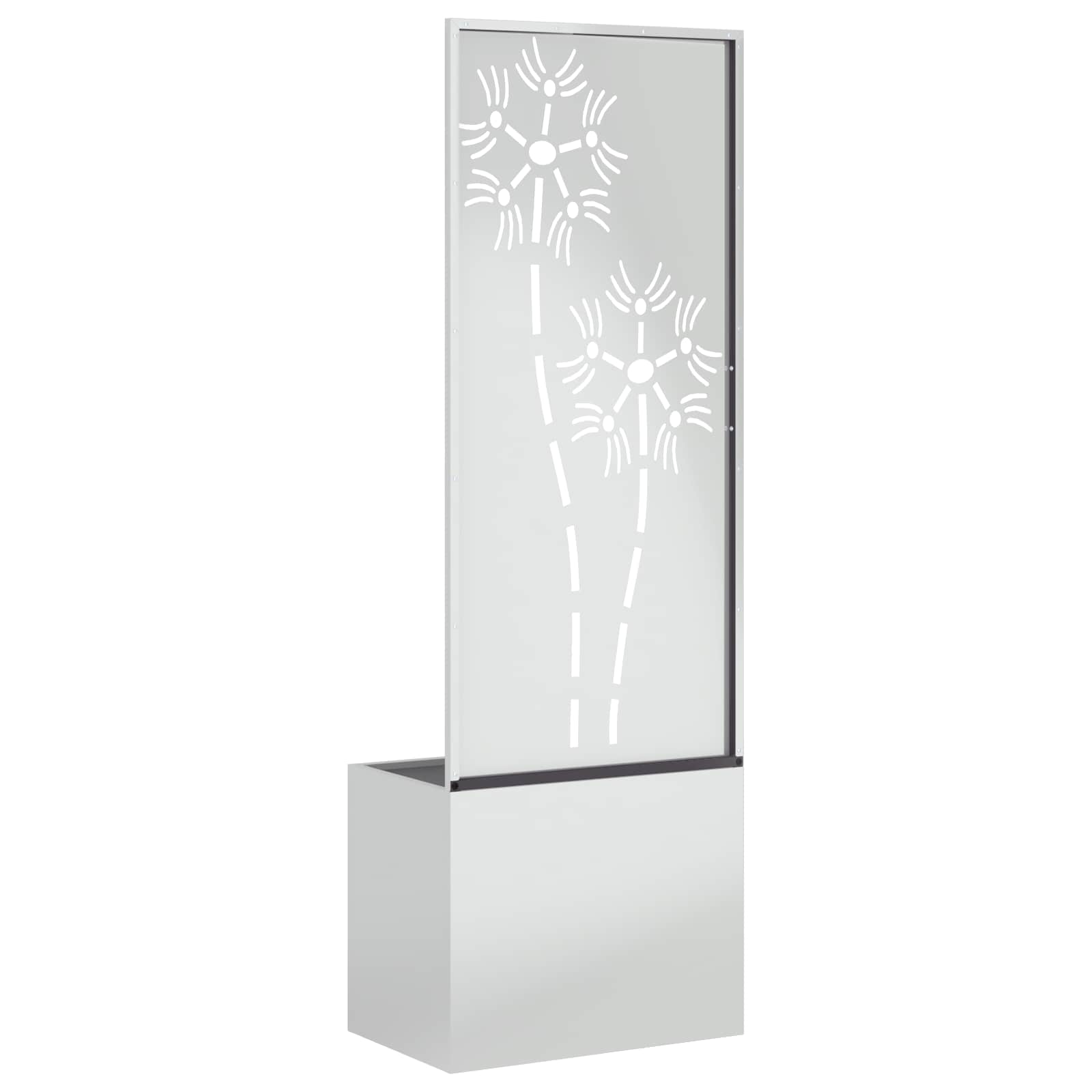 Garden Privacy Screen Flower Silver 50 x 140 cm
