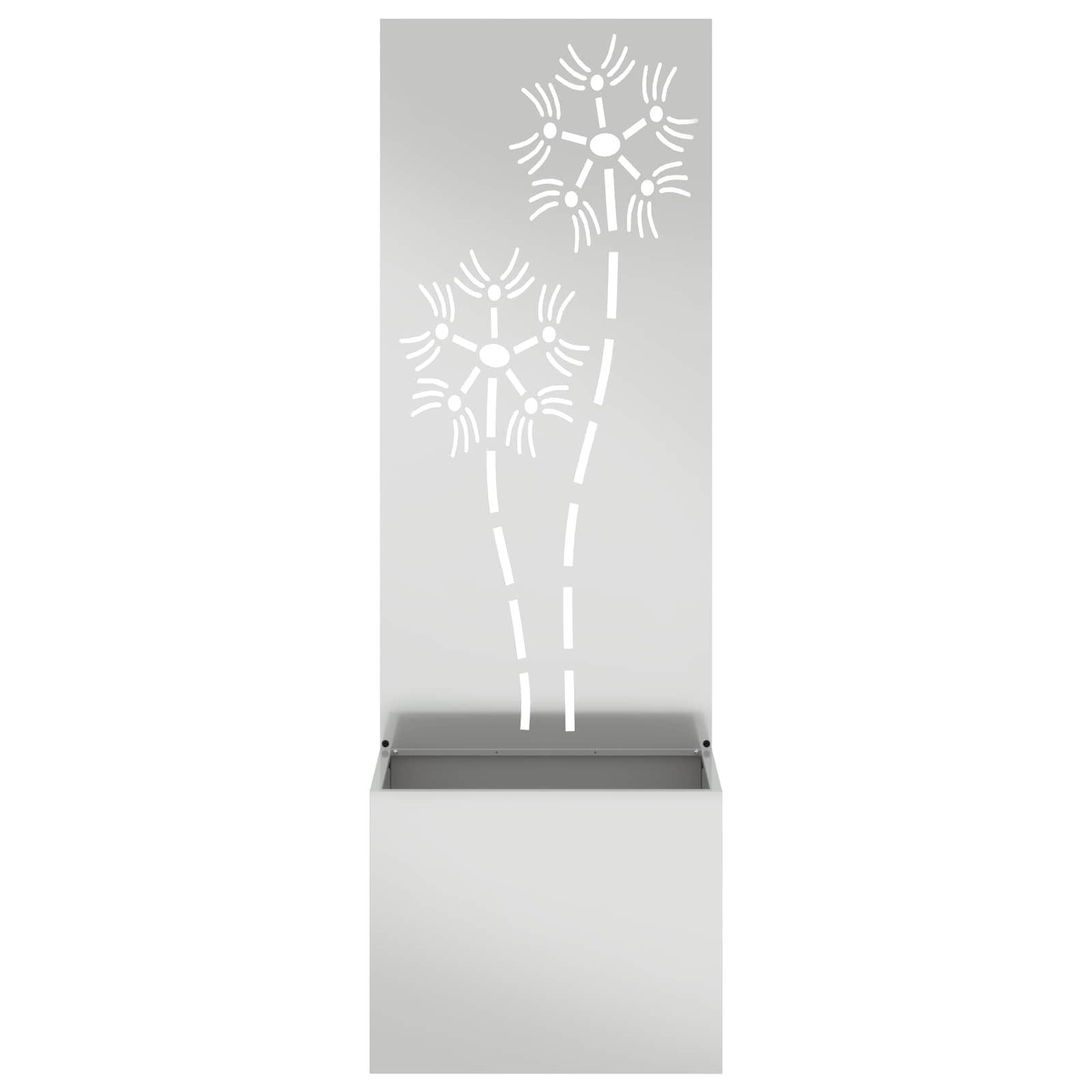 Garden Privacy Screen Flower Silver 50 x 140 cm