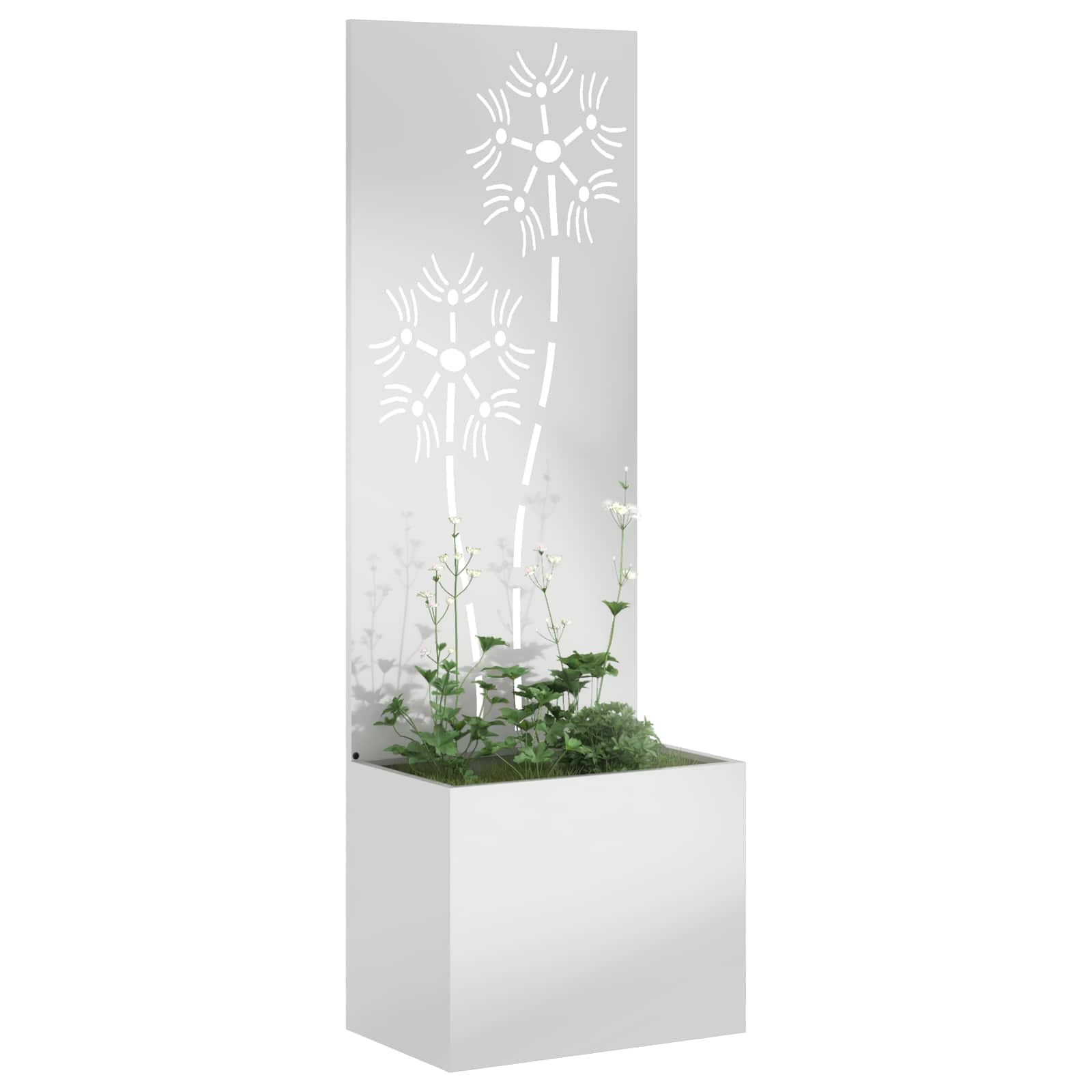 Garden Privacy Screen Flower Silver 50 x 140 cm