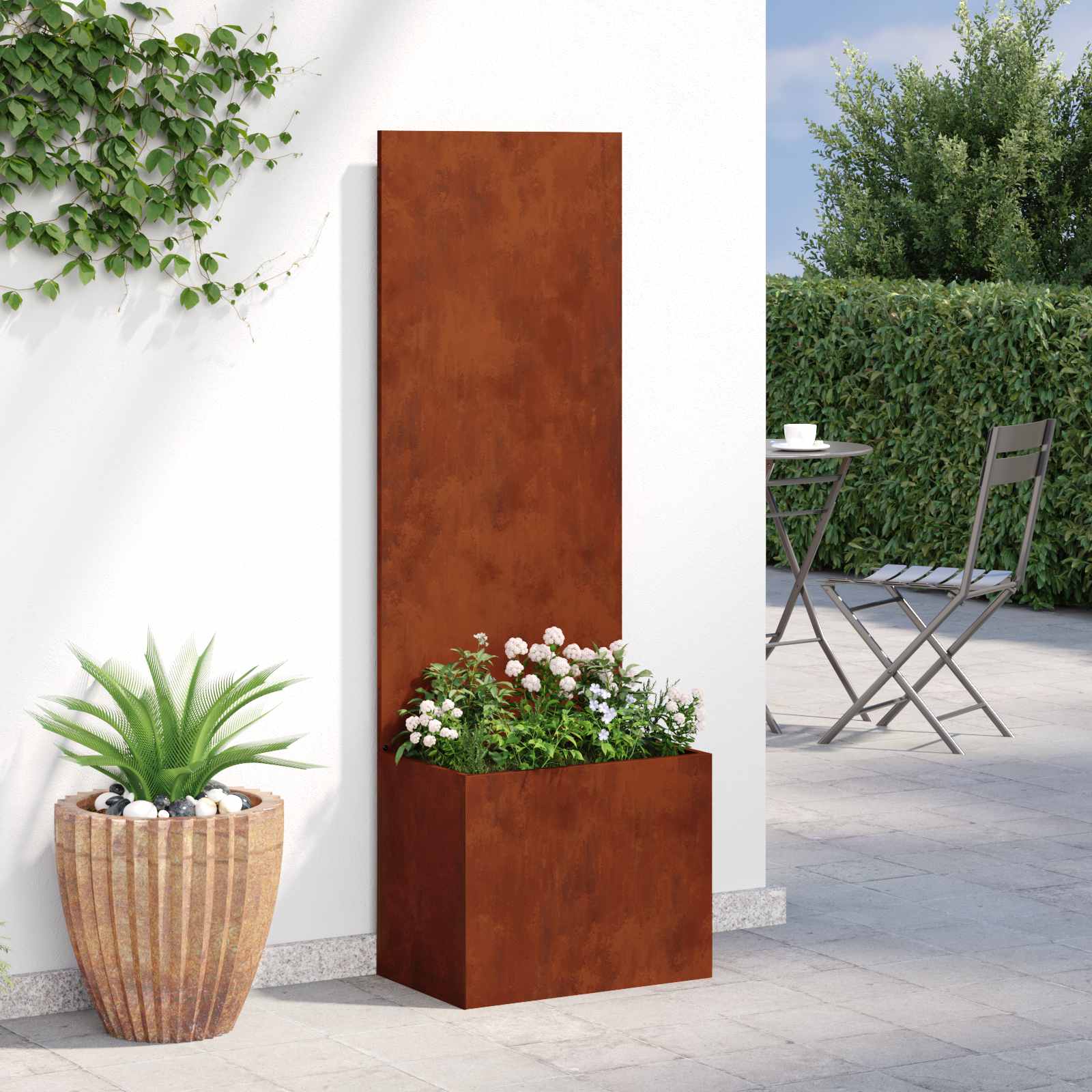 Sodo privatumo ekranas „Fretwork“ Rūdijanti 50 x 140 cm