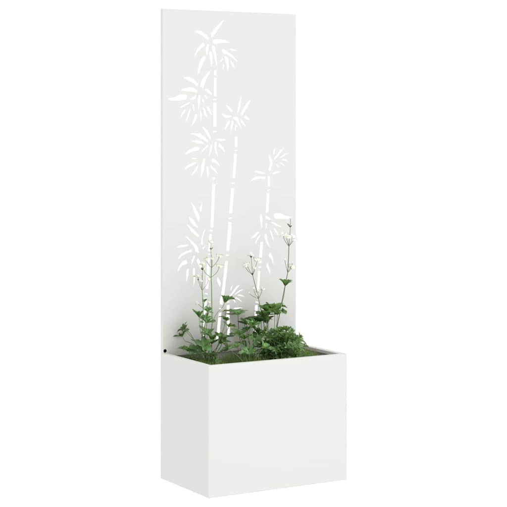 Sodo privatumo ekranas Gėlių Balta 50 x 140 cm